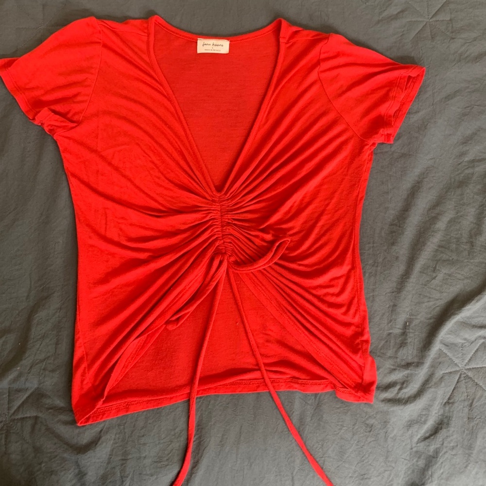 Bright red shirt